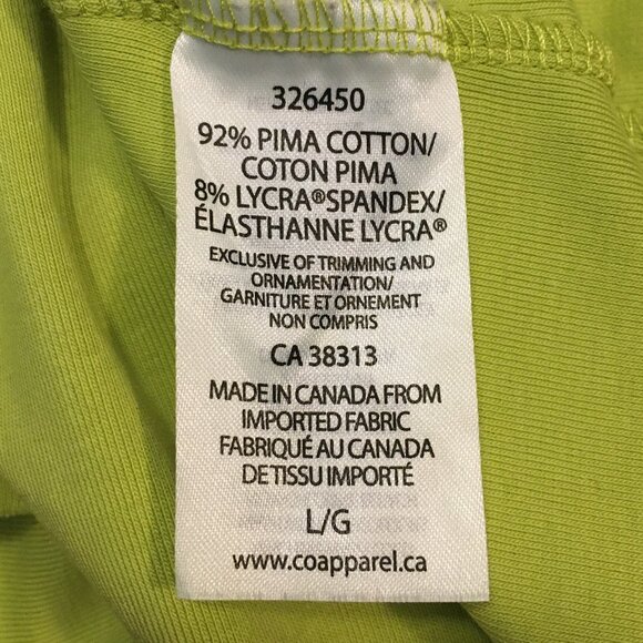 Made in Canada Ellen Tracy Pima Cotton Lush Lime Tee - Picture 8 of 13